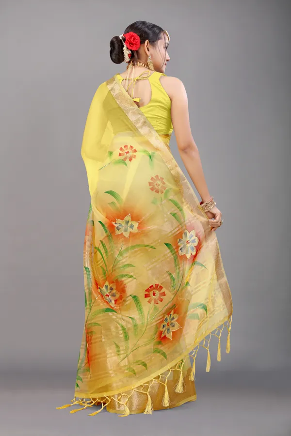 YELLOW_WOVEN_WORK_ORGANZA_SAREE